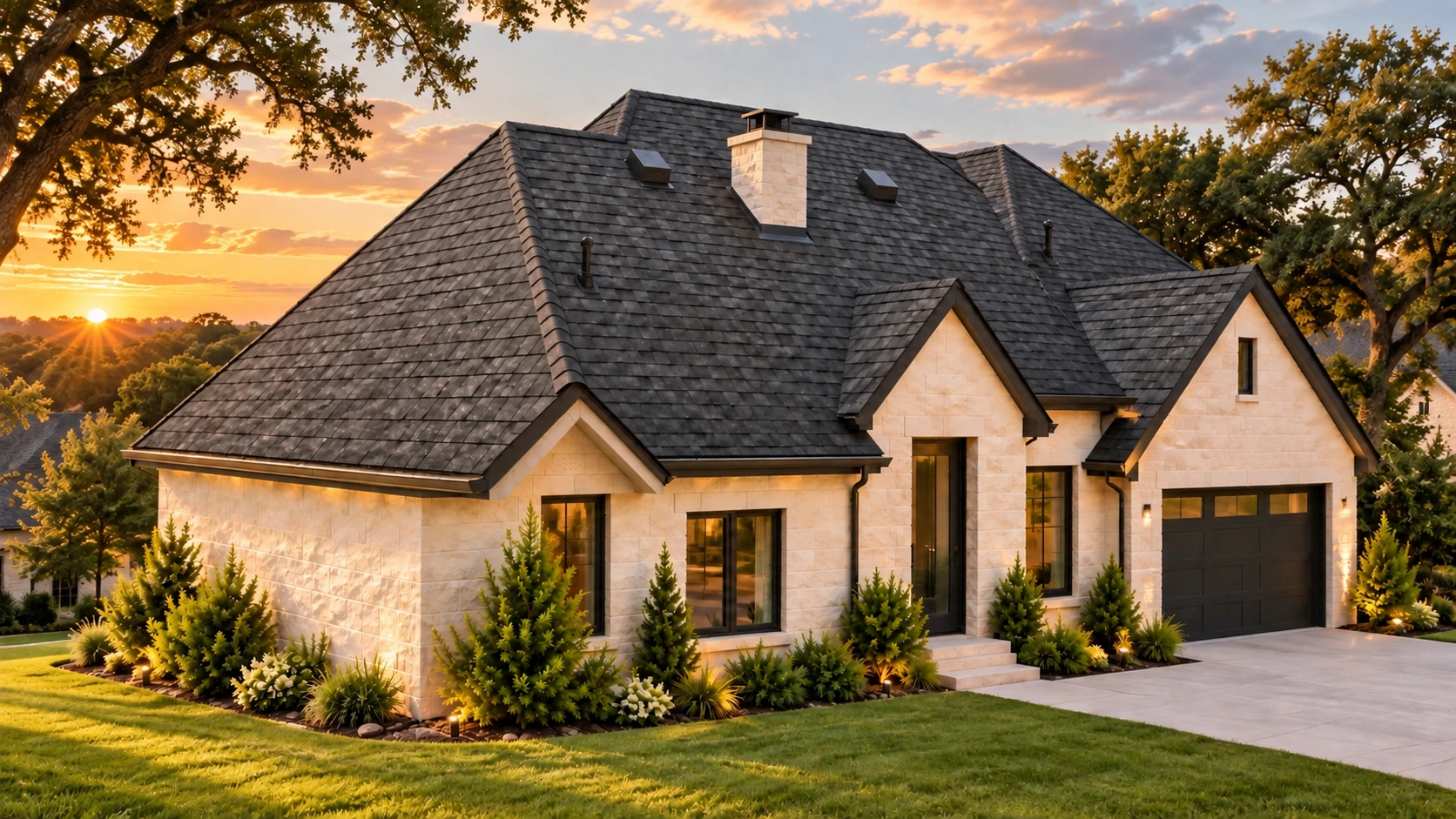 Illustrated home for exploring roof finishes